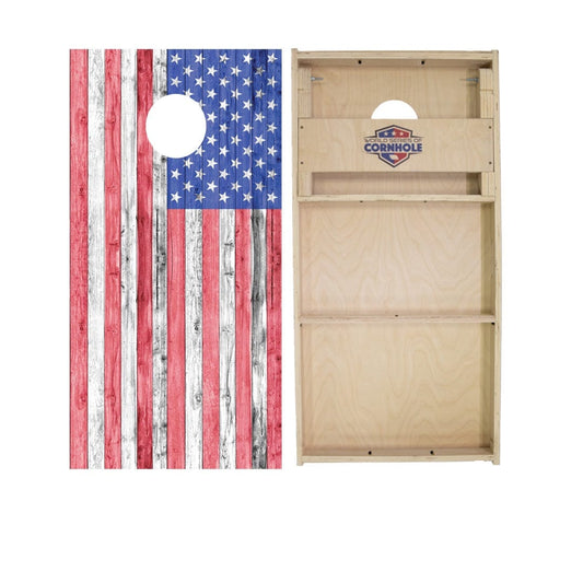American Flag Light Cornhole Boards