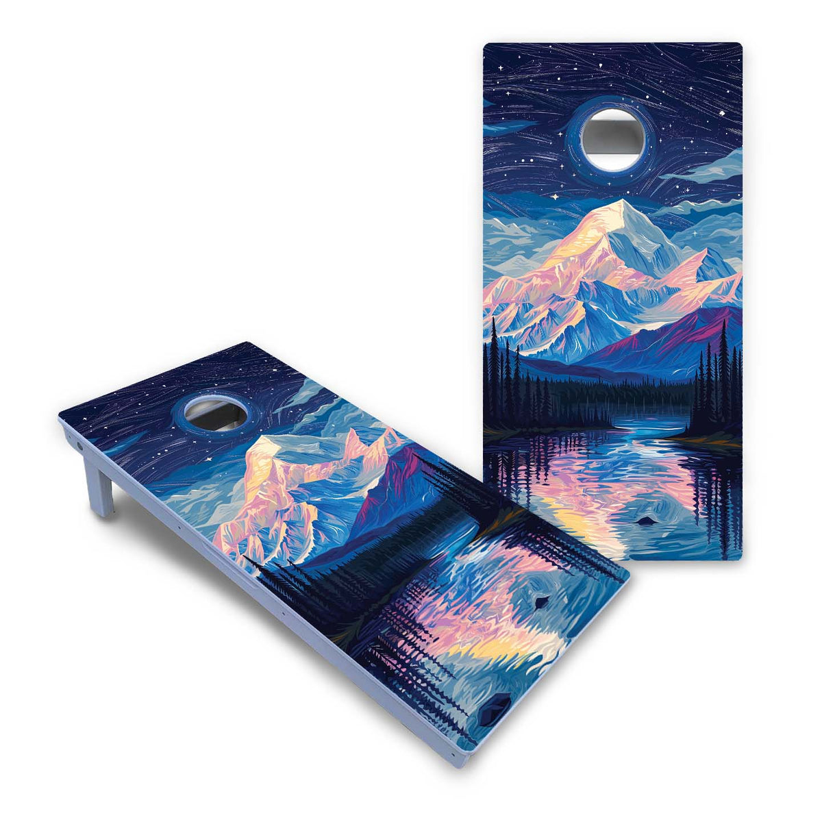 Denali National Park at night All-Weather Cornhole Set