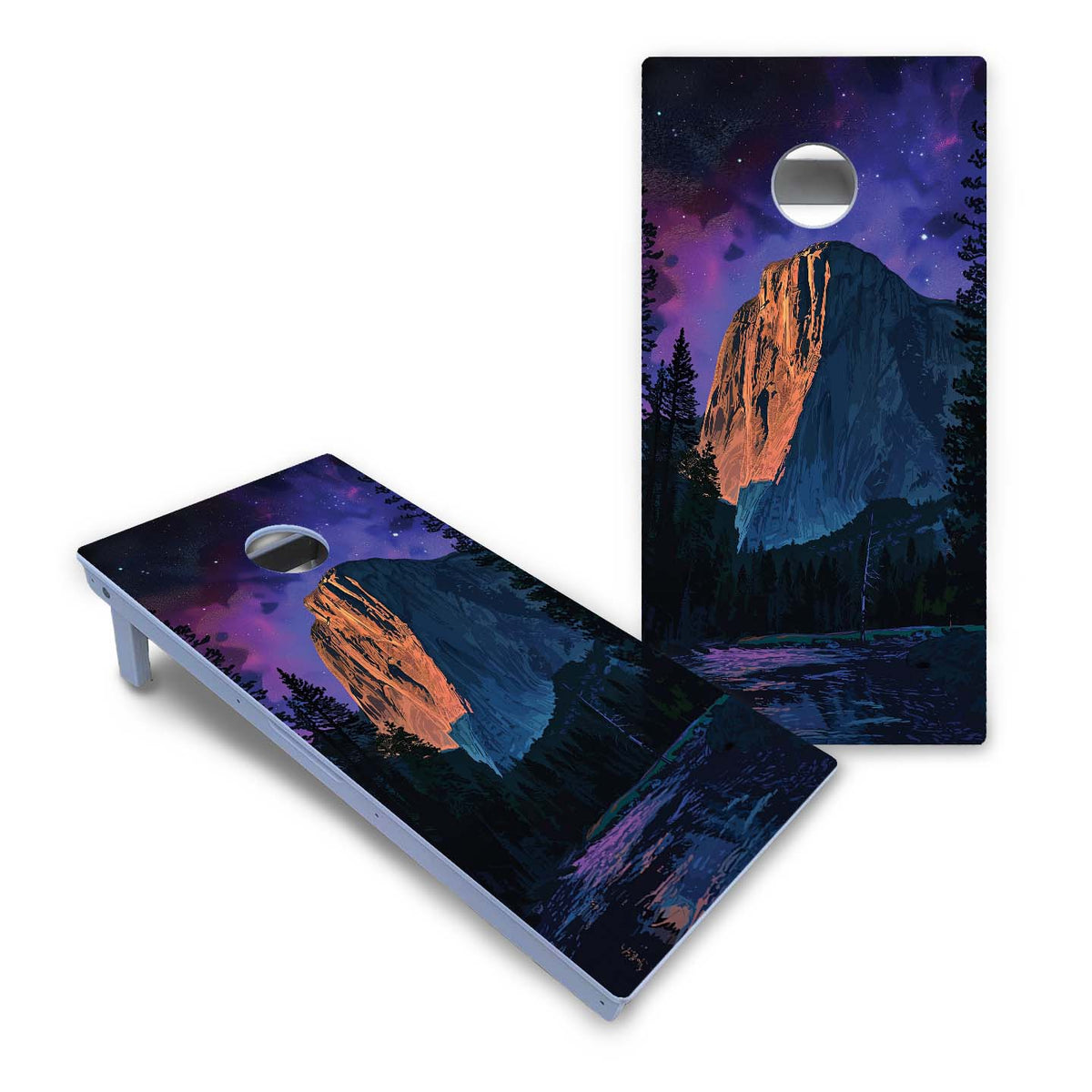 El Capitan in Yellowstone Night All-Weather Cornhole Set