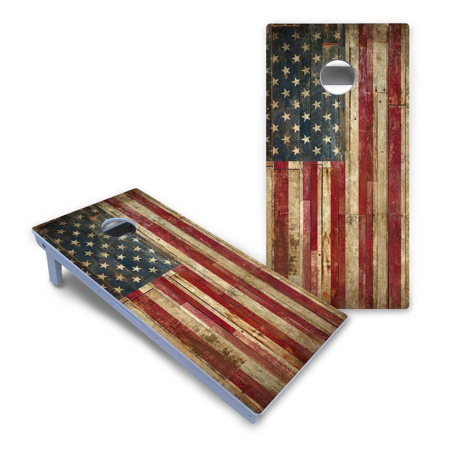 Rustic Flag Left All-Weather Cornhole Set