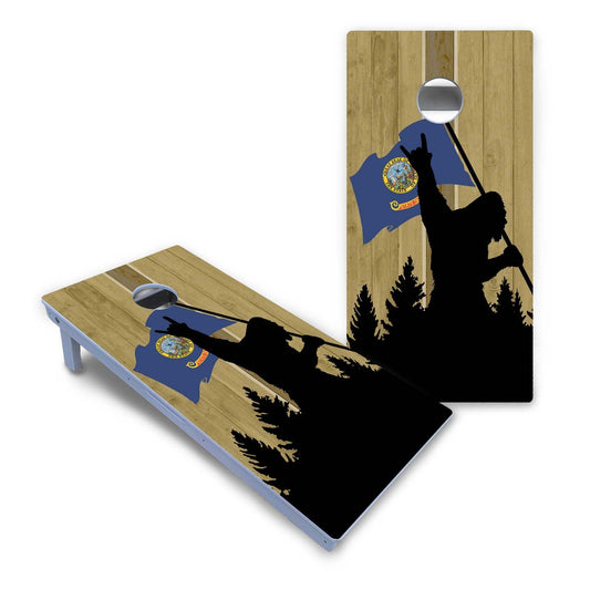 Sasquatch Idaho Flag Color All-Weather Cornhole Set