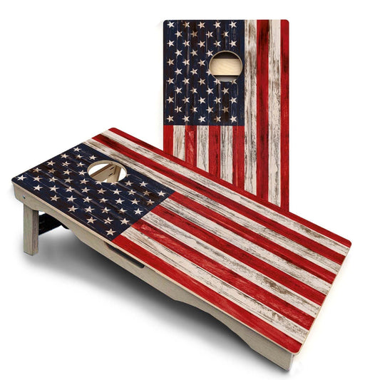 Antique American Flag Pro Solution Cornhole Boards