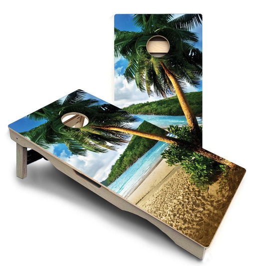 Beach Scene Pro Solution Cornhole Boards