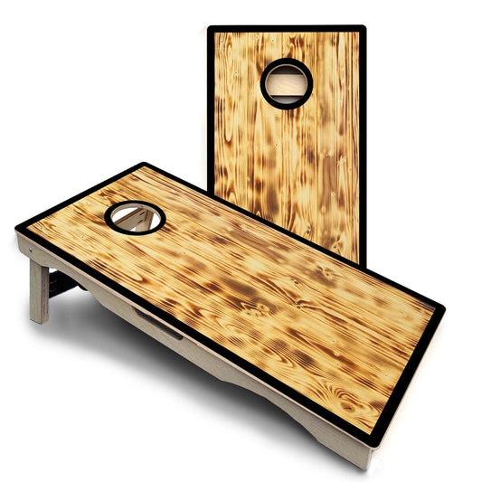 Burnt Wood Themed Pro Solution Cornhole Boards