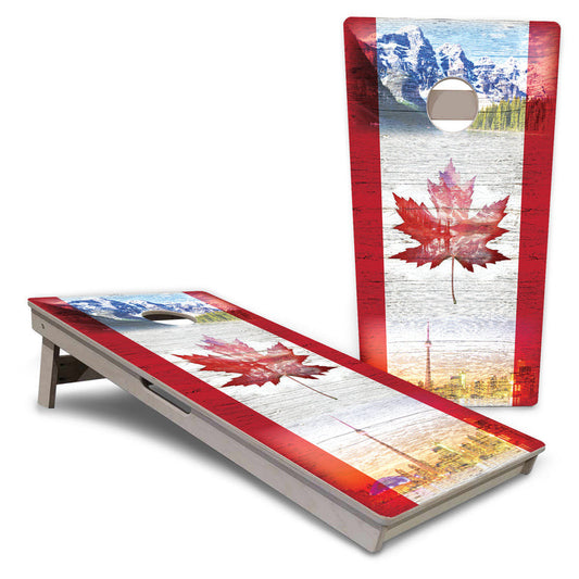 Canada Mountain Scene Pro Cornhole Boards