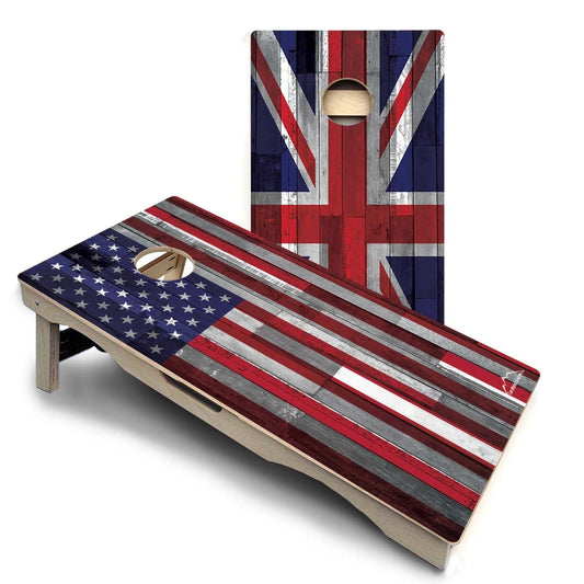 USA & Union Jack Flag Pro Solution Cornhole Boards
