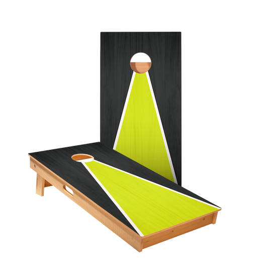 Classic Triangle Black Neon Green Cornhole Boards