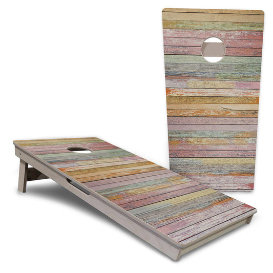 Colorful Planks Pro Cornhole Boards