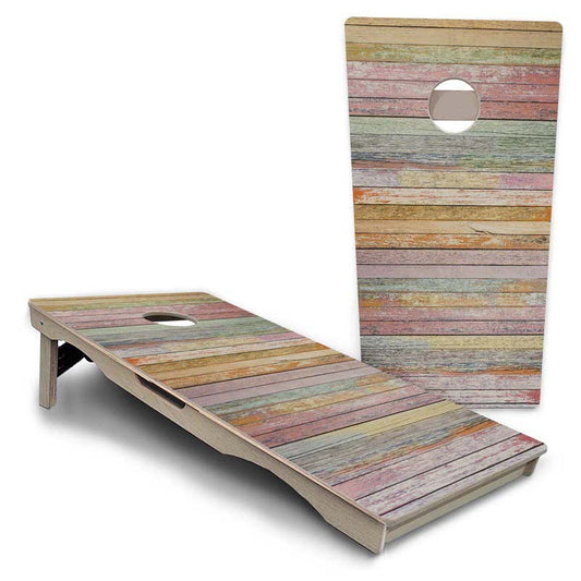 Colorful Planks Pro Solution Cornhole Boards