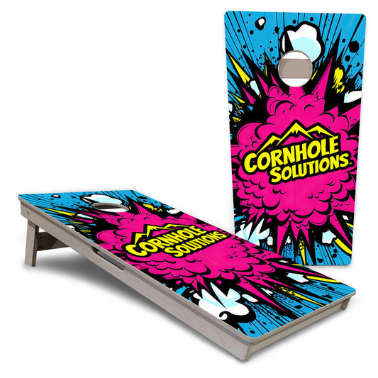 Pink Explosion Pro All-Weather Cornhole Boards