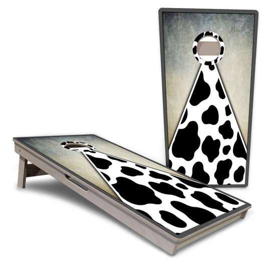 Cow Print Triangle Pro Cornhole Boards