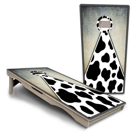 Cow Print Triangle Pro Solution Cornhole Boards
