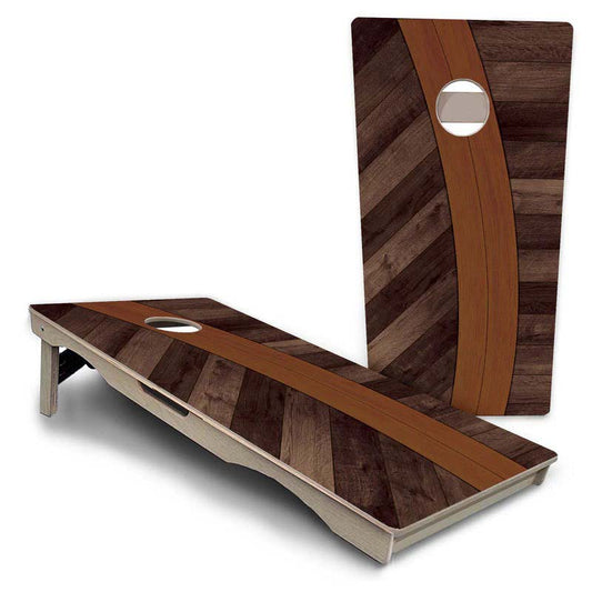 Curved Herringbone Pro Solution Cornhole Boards