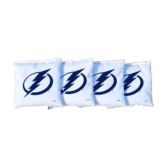Tampa Bay Lightning White Cornhole Bags