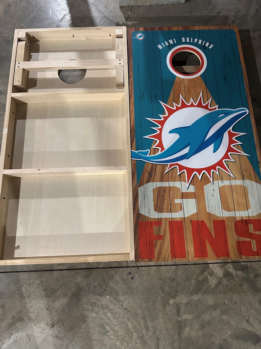 Scratch & Dent - Miami Dolphins #4 Cornhole Boards