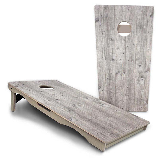 Driftwood Grey Stained Design Pro Solution Cornhole Boards