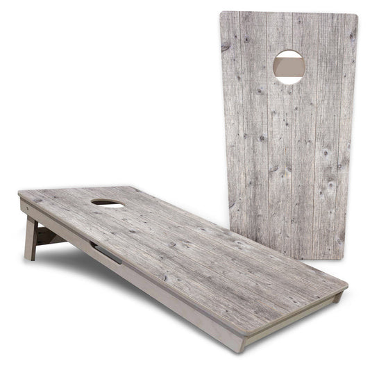 Driftwood Grey Stained Design Pro All-Weather Cornhole Boards