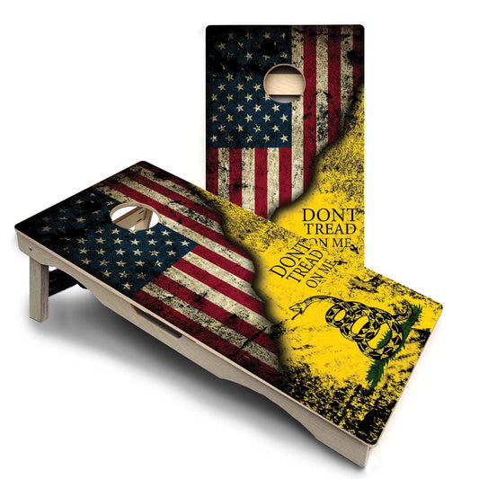 Don't Tread On Me Themed Pro Solution Cornhole Boards