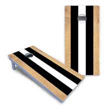 Black and White Stripes All-Weather Cornhole Set
