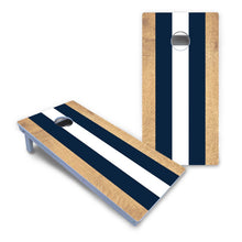 Navy and White Stripes All-Weather Cornhole Set
