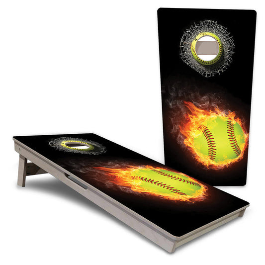 Fire Softball Design Pro Cornhole Boards