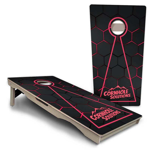 Glow Hole Black Pro Solution Cornhole Boards