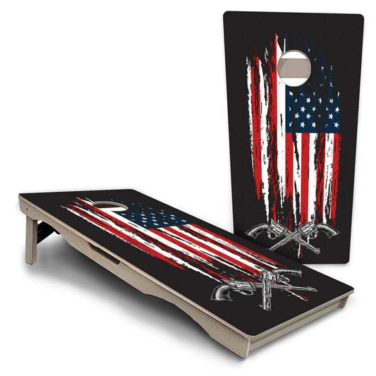 Guns and Flag Design Pro Solution Cornhole Boards