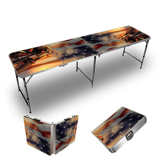 Harley Flag Beer Pong Table
