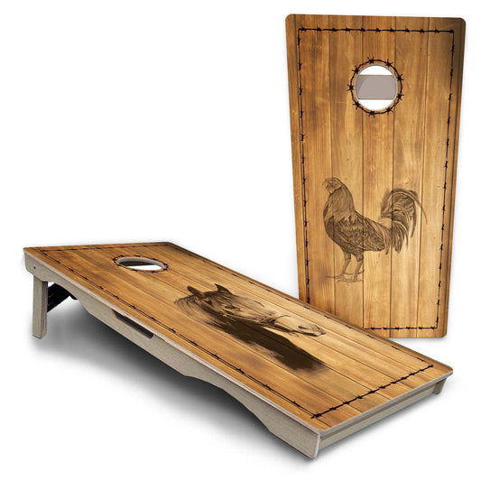 Barnyard Horse & Chicken Pro Solution Cornhole Boards
