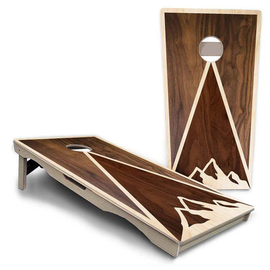 Stained Mountain Scene Pro Solution Cornhole Boards