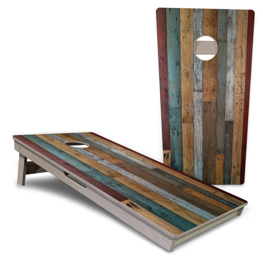 Metallic Wood Planks Pro All-Weather Cornhole Boards