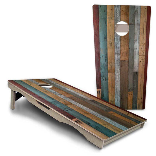 Metallic Wood Planks Pro Solution Cornhole Boards