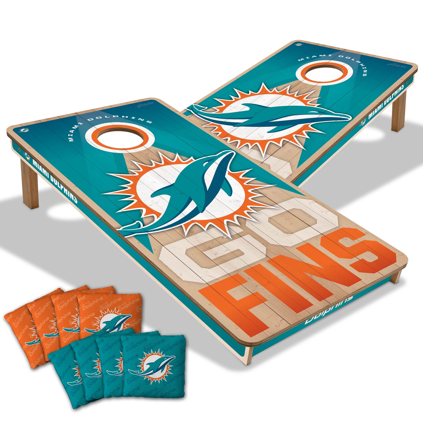 Miami Dolphins NFL 2x4 Cornhole Board Set