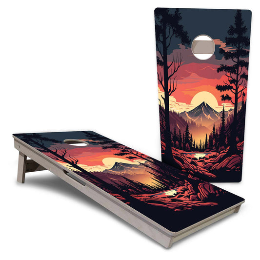 Mountain Sunset 1 Pro Cornhole Boards