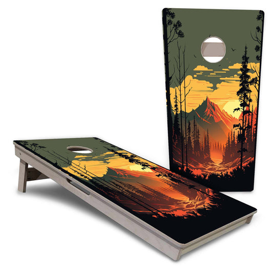 Mountain Sunset 2 Pro Cornhole Boards
