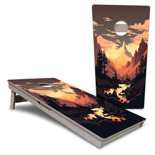Mountain Sunset 3 Pro Cornhole Boards