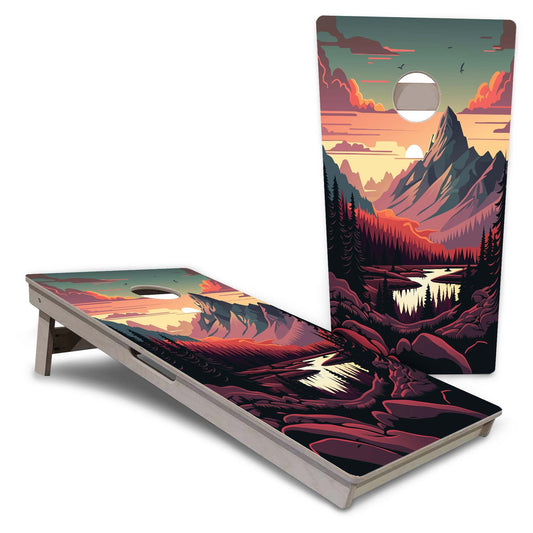Mountain Sunset 4 Pro Cornhole Boards