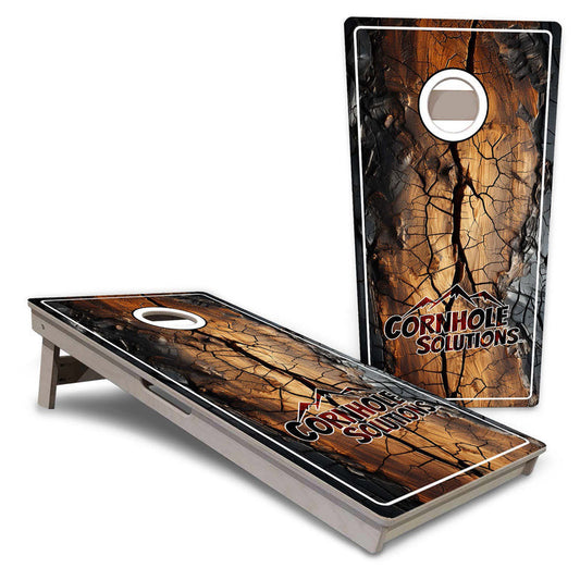 Distressed Live Edge Pro All-Weather Cornhole Boards
