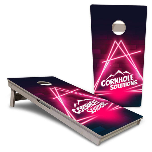 Neon Pink Target Pro All-Weather Cornhole Boards