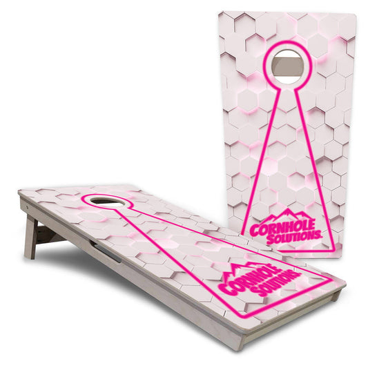 Glow Hole White Pro All-Weather Cornhole Boards