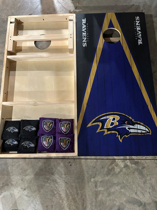 Scratch & Dent - Baltimore Ravens Triangle Cornhole Boards with Bags