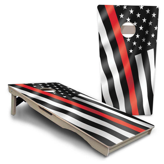 Red Line Wavy Flag Pro Solution Cornhole Boards