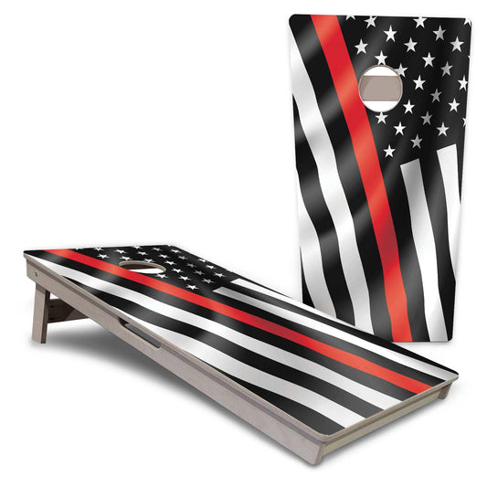 Red Line Wavy Flag Pro Cornhole Boards