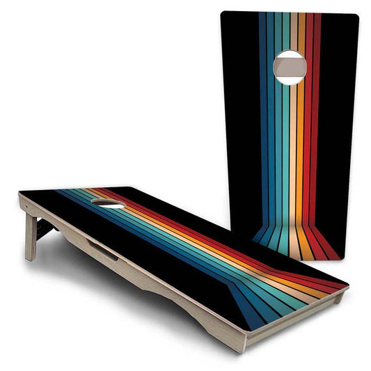 Retro Colorful Stripes Pro Solution Cornhole Boards