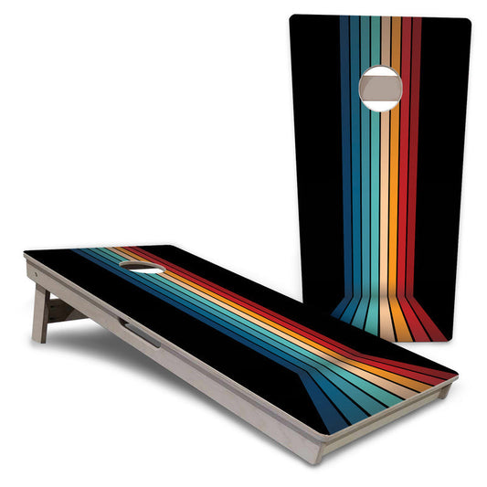 Retro Colorful Stripes Pro Cornhole Boards