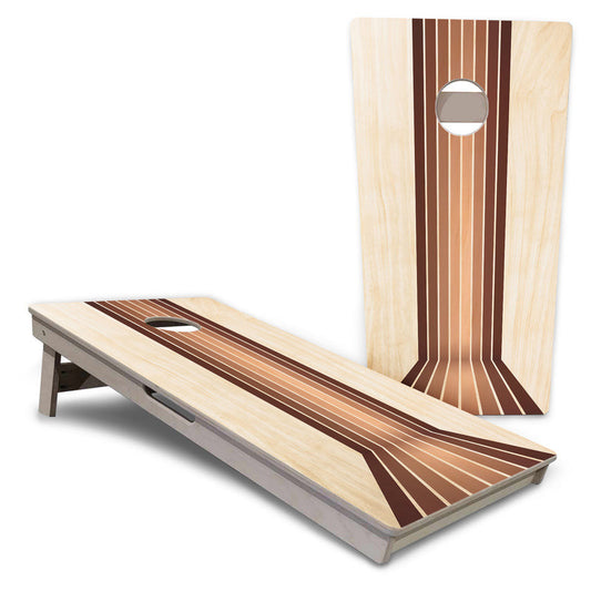 Retro Wood Lines Pro All-Weather Cornhole Boards