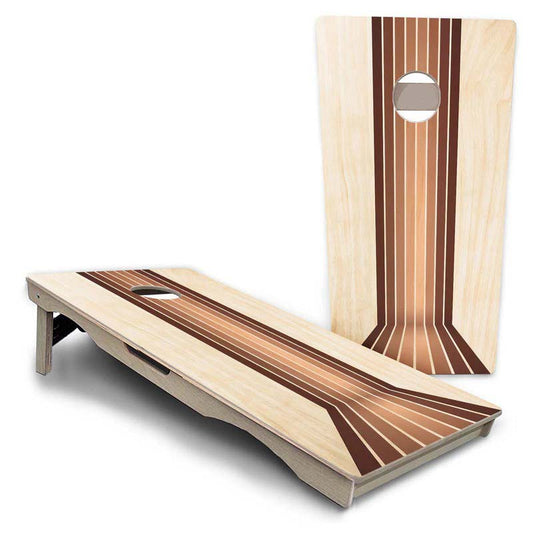 Retro Wood Lines Pro Solution Cornhole Boards