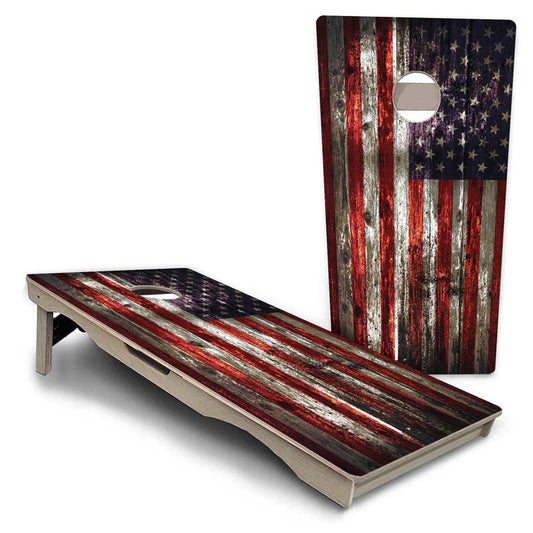 Distressed Flag Pro Solution Cornhole Boards