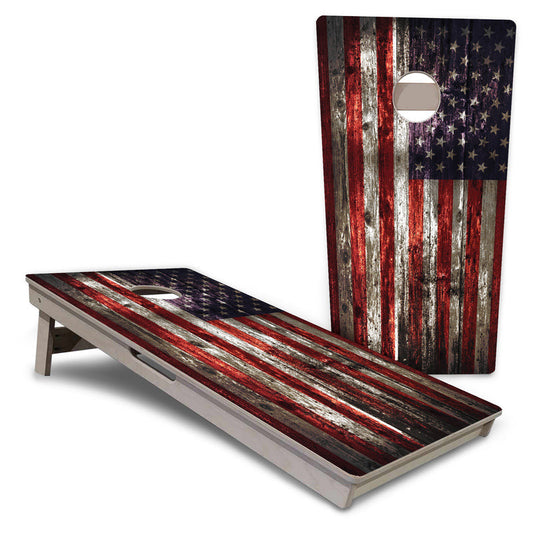 Distressed Flag Pro Cornhole Boards