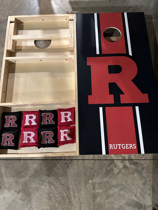 Scratch & Dent - Rutgers Stripe Cornhole Boards with Bags